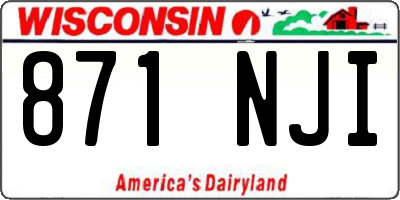 WI license plate 871NJI