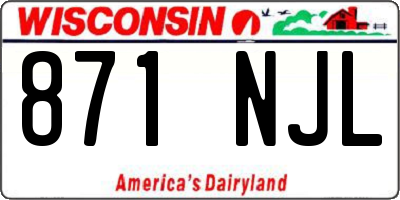 WI license plate 871NJL
