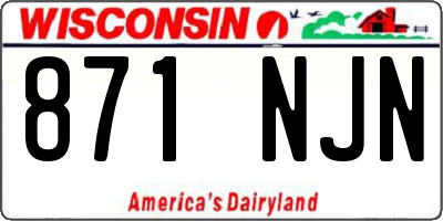 WI license plate 871NJN
