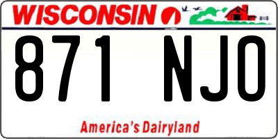 WI license plate 871NJO