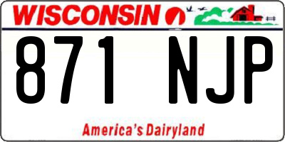 WI license plate 871NJP