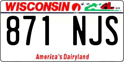 WI license plate 871NJS