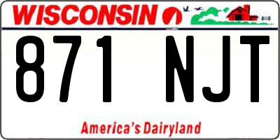 WI license plate 871NJT