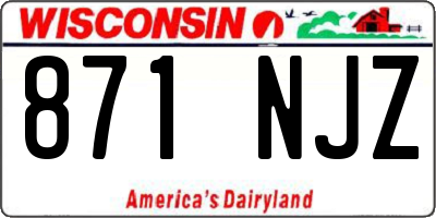 WI license plate 871NJZ