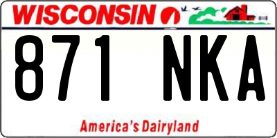 WI license plate 871NKA