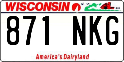 WI license plate 871NKG