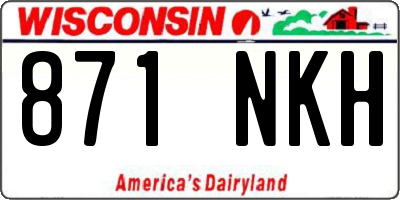WI license plate 871NKH