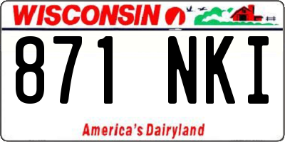 WI license plate 871NKI