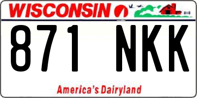 WI license plate 871NKK