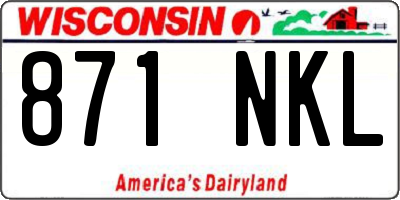 WI license plate 871NKL