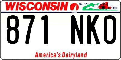 WI license plate 871NKO