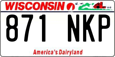WI license plate 871NKP