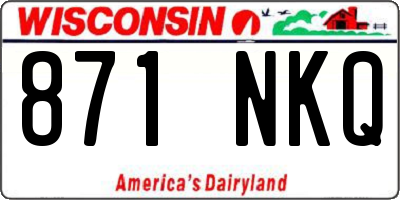 WI license plate 871NKQ