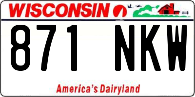 WI license plate 871NKW