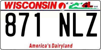 WI license plate 871NLZ