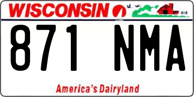 WI license plate 871NMA