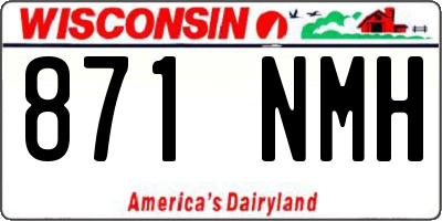 WI license plate 871NMH