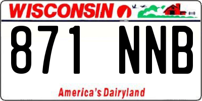 WI license plate 871NNB