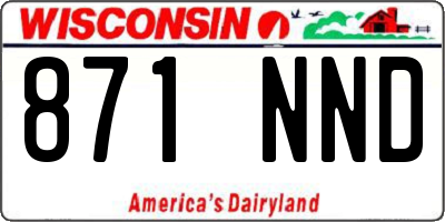 WI license plate 871NND