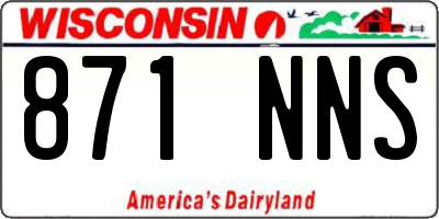 WI license plate 871NNS