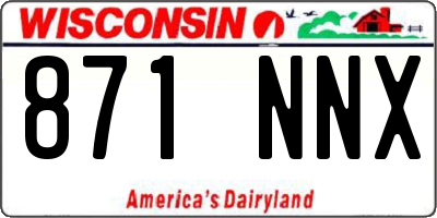 WI license plate 871NNX
