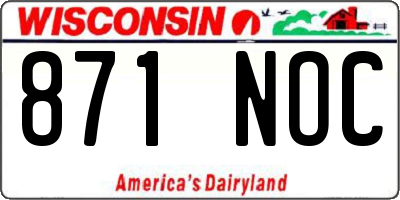 WI license plate 871NOC