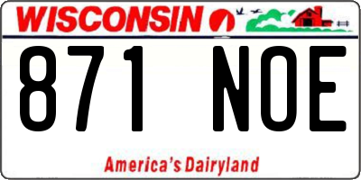 WI license plate 871NOE