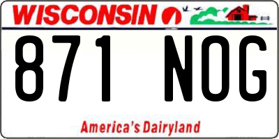 WI license plate 871NOG