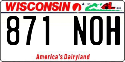 WI license plate 871NOH