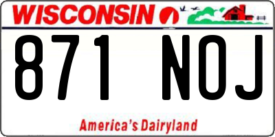 WI license plate 871NOJ
