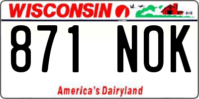 WI license plate 871NOK