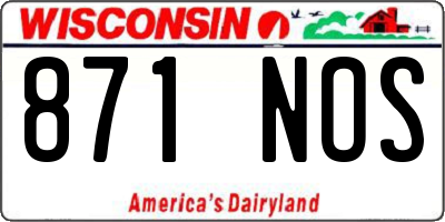 WI license plate 871NOS
