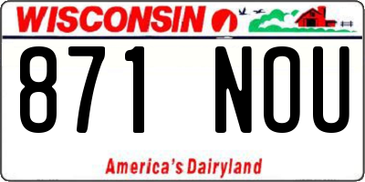 WI license plate 871NOU