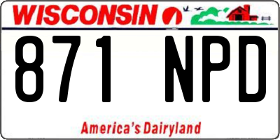 WI license plate 871NPD
