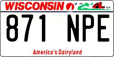 WI license plate 871NPE