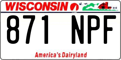 WI license plate 871NPF