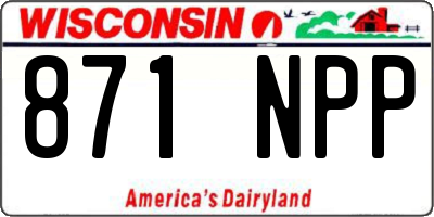 WI license plate 871NPP
