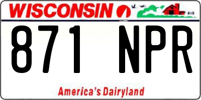 WI license plate 871NPR
