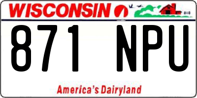 WI license plate 871NPU