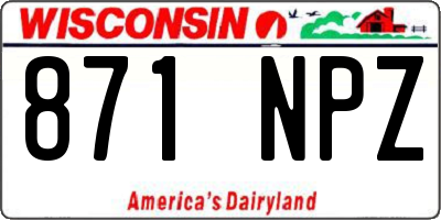 WI license plate 871NPZ