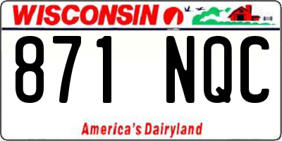 WI license plate 871NQC