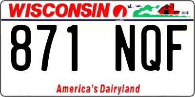 WI license plate 871NQF