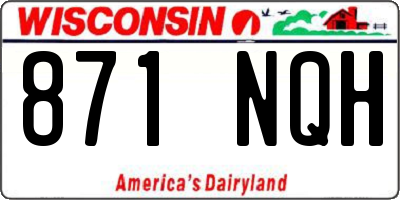 WI license plate 871NQH