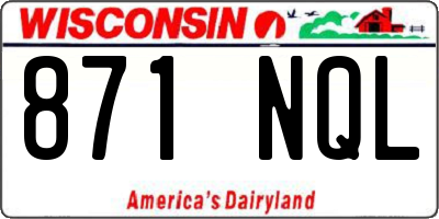 WI license plate 871NQL