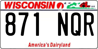 WI license plate 871NQR