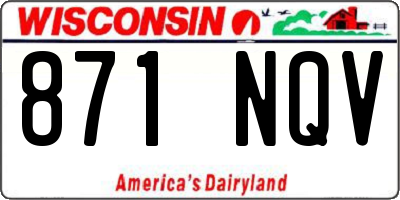 WI license plate 871NQV