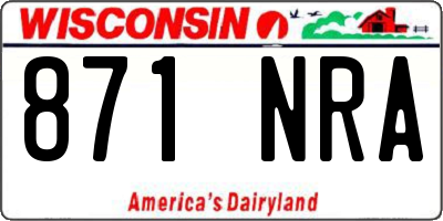 WI license plate 871NRA