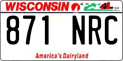 WI license plate 871NRC