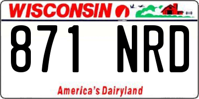 WI license plate 871NRD