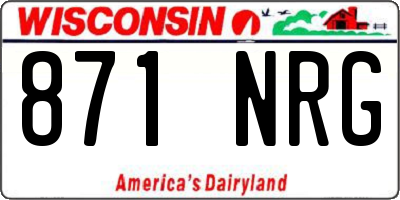WI license plate 871NRG